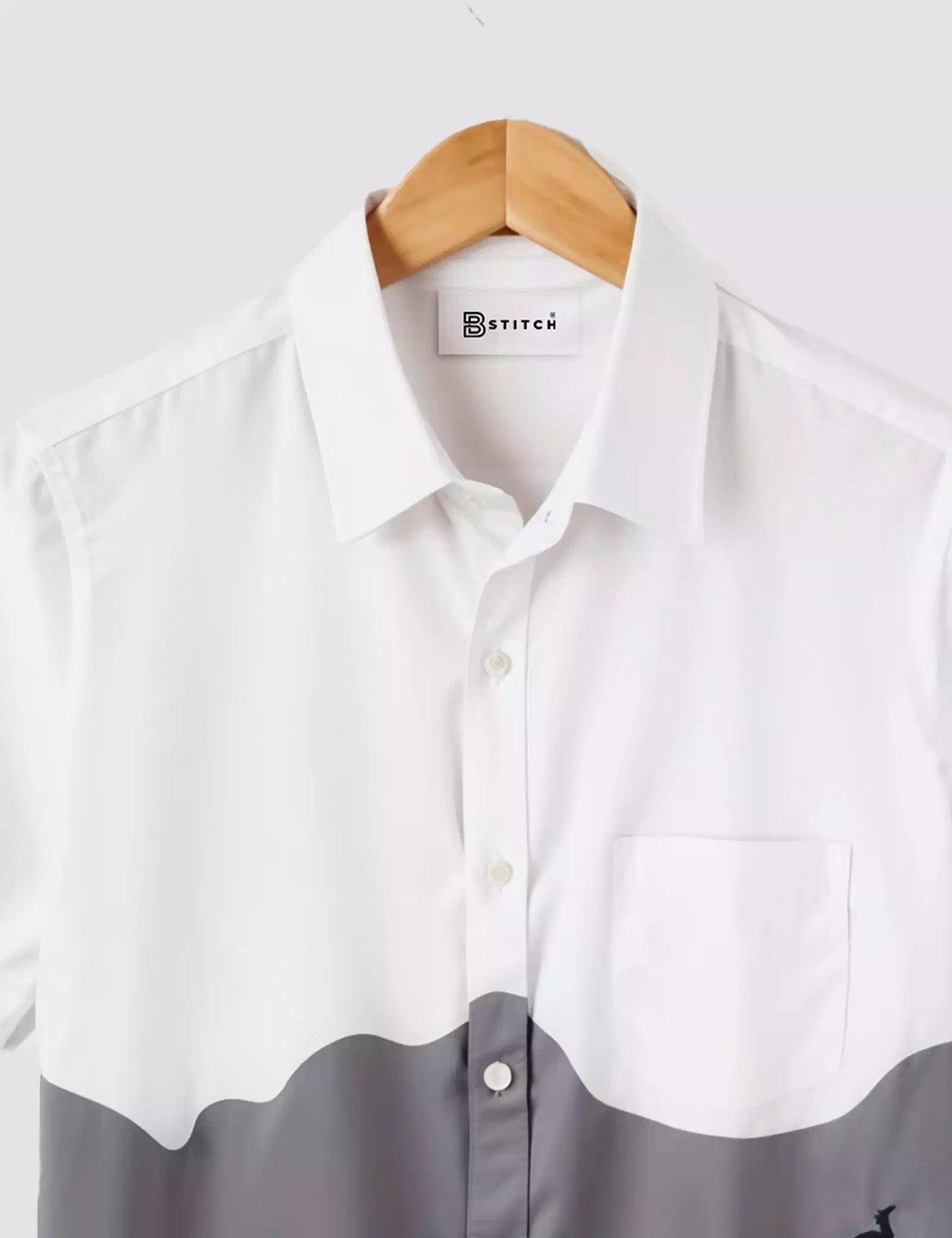 GRAY AND BLUE PRINTED DESIGNER MEN'S HALF SLEEVES PRINTED SHIRT