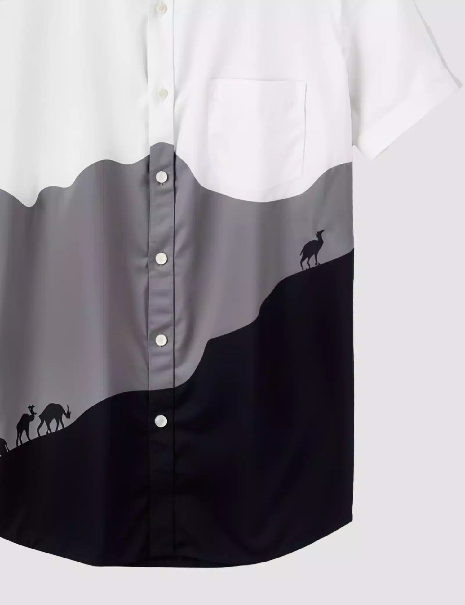 GRAY AND BLUE PRINTED DESIGNER MEN'S HALF SLEEVES PRINTED SHIRT