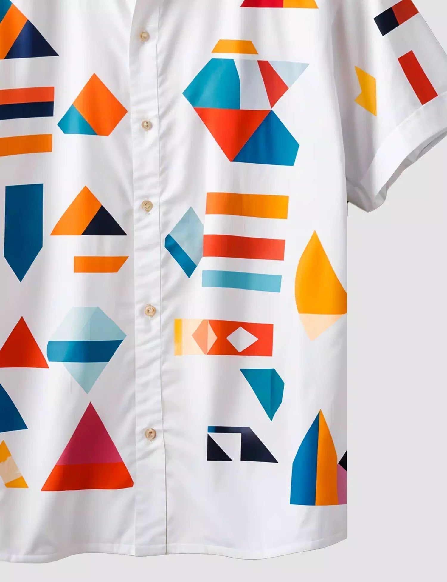 MULTI GEOMETRY PRINTED DESIGNER MEN'S HALF SLEEVES PRINTED SHIRT