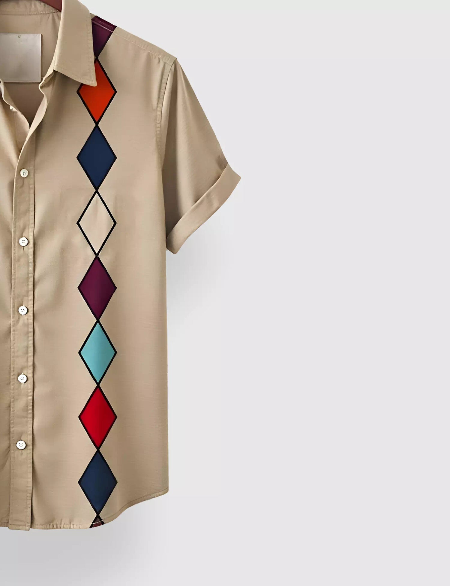 PITCH BLOCK DANCE DESIGNER MEN'S HALF SLEEVES PRINTED SHIRT