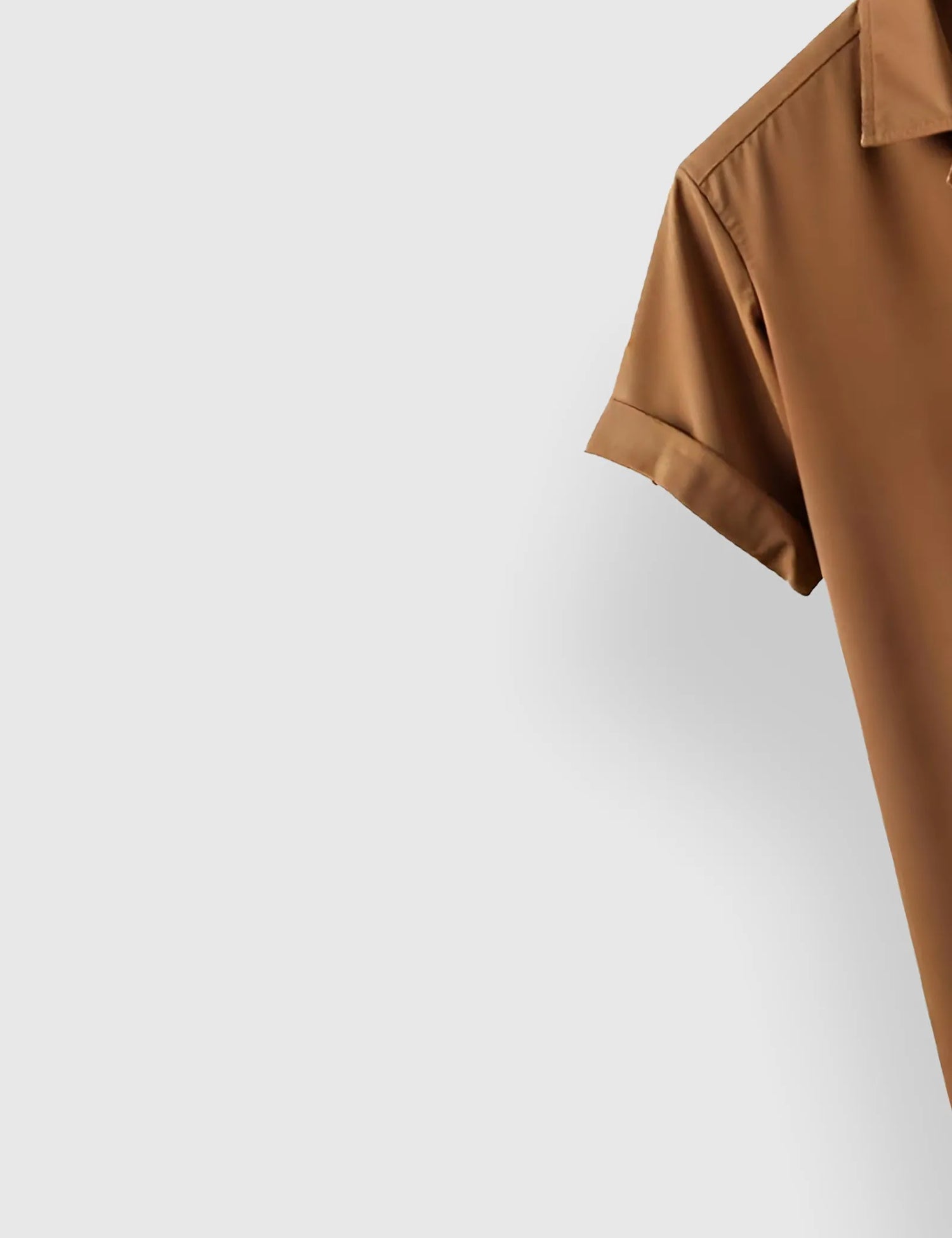 BROWN WHITE OUTLINE MEN'S HALF SLEEVES PRINTED SHIRT